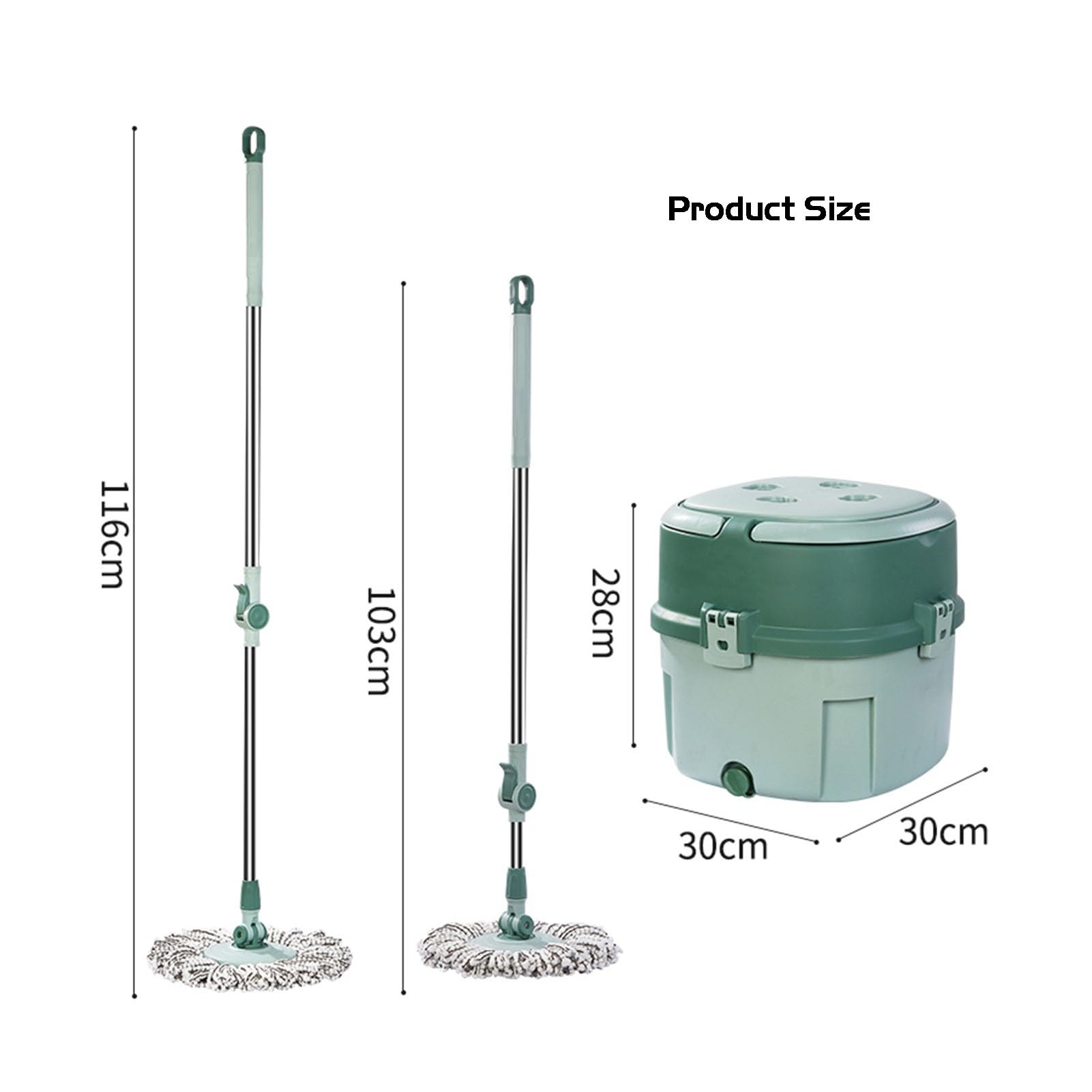 Mop E Secchio Con Set Strizzatoio, Secchio In Plastica For Uso A Umido E A Secco, 3 Litri (0,65 Galloni) Maniglia For Versare Con Impugnatura Comoda E Durevole Adatto For Uso Interno Ed Esterno