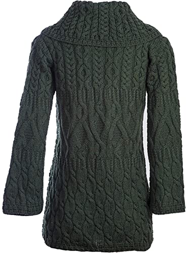 Irish Long Cardigan for Women 100% Merino Wool Knit 3 Pattern Made in Ireland3