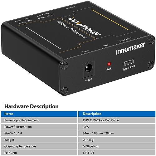 Image of 100BASE Ethernet Media Converter Device 2-Wire Ethernet 100BASE-T1 to Fast 100BASE-TX Automotive IEEE Compliant with 100Mbit /s Fullduplex Transmit