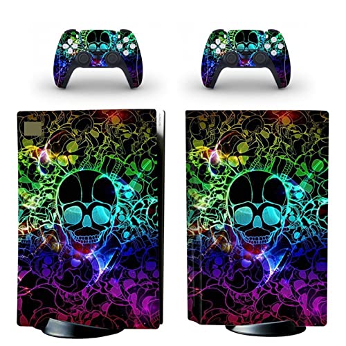 �ی� For PS5 Skin Disc Edition Anime Console and Controller Vinyl Cover Skins Wraps for PS5 Disc Version(4643) �C�A�Ȃ��A�c�����Ȃ�(1)