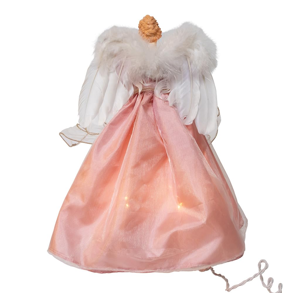 Kurt Adler Cimier d'ange UL 10 lumières Rose et Ivoire 35,6 cm