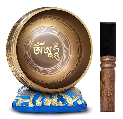 Image of Tibetan Singing Bowl Set - Easy To Play Authentic Handcrafted For Meditation Sound Chakra Yoga Healing By Himalayan Bazaar