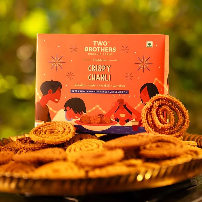 Two Brothers Organic Farms Traditional Crispy Chakli | Deep fried in Wood-pressed Sunflower Oil - Image 3 thumbnail