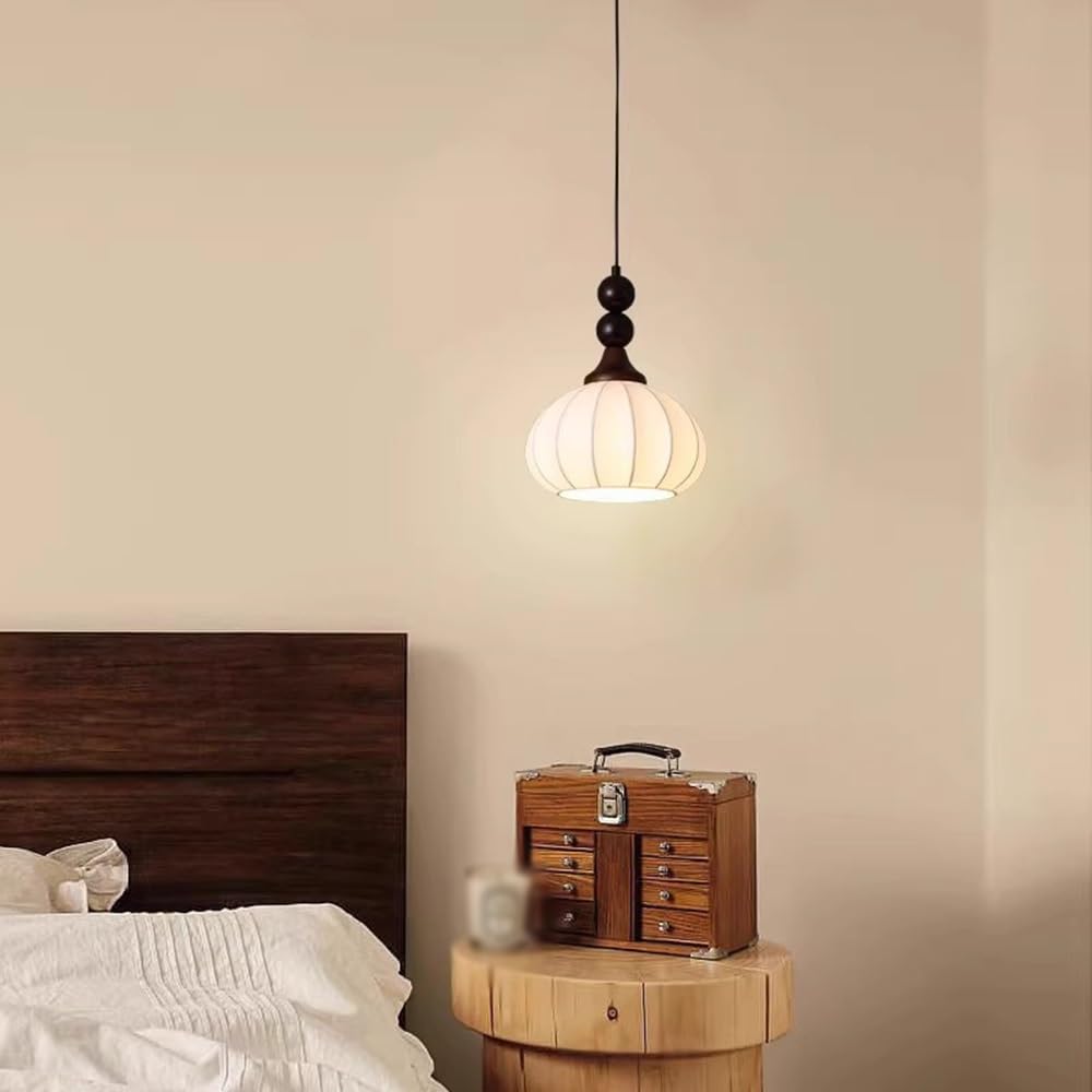 Suspension En Soie de 22 Cm (8,6 Pouces), Sphère En Bois, Douille E26