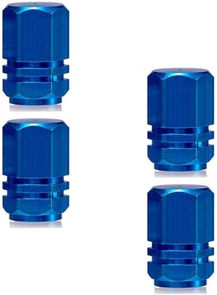 4 Aluminum Tire Wheel Rims Stem Air Valve Caps Tyre Cover Car Red Valve Stem Caps Tire Valve Bicycle Tire Valve Caps Bike Tire Cap Car Tyre Tire Auto (blue)