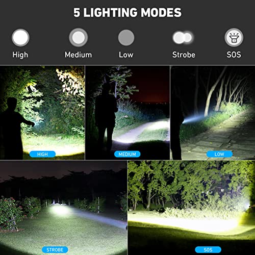 Furold Rechargeable Led Flashlights High Lumens 2 Pack 220000 Super Bright Powerful Flash Light,5 Modes, Ipx6 Waterproof,Handheld Tactical Flashlights For Emergency Camping Hiking #TOP4