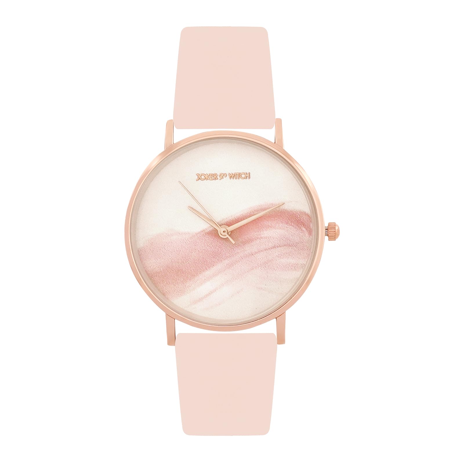 Charm 36mm Pink Dial 18mm Pink Faux Leather Strap Watch for Women-image-46