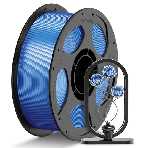 Image of ANYCUBIC PETG Filament 1.75mm, 3D Printer Filament, Translucent and Vibrant, Dimensional Accuracy + /- 0.02mm, Print with Most FDM 3D Printers, 1KG Reusable Spool, Semi-Clear Blue