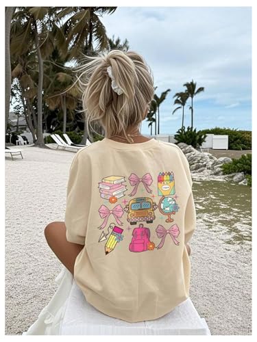 Girl's Cartoon Graphic Cute T Shirt Short Sleeve Crewneck Drop Shoulder Tee Tops3