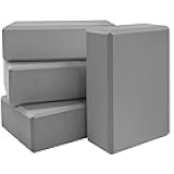 Yoga Blocks 4 Pack - Premium EVA Foam Bricks for Pilates Workout, Stretching, Meditation - Yoga Brick for Flexibility, Balance, Spine Strength, Non-slip and Lightweight Exercise Blocks