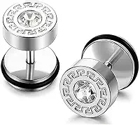 Brincos masculinos de zircônia cúbica de aço inoxidável