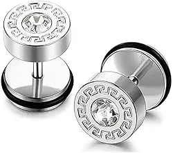 Brincos masculinos de zircônia cúbica de aço inoxidável