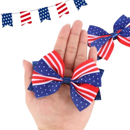 Pinzas para cabello decorativas con bandera americana miniatura 5
