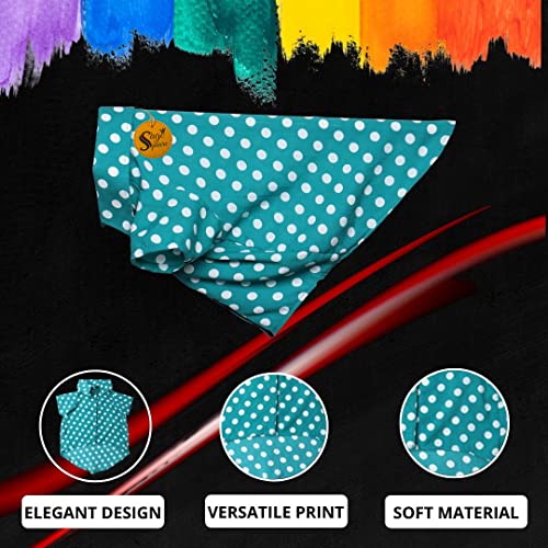 Image of Sage Square Funky Soft Material Dog Shirt | Cool /Funky Print Pet | Soft Light Weight | Comfortable & Breathable Dog Clothing | Trendy Vest Outfit (Polka Sky Blue) (Large - 22inch)