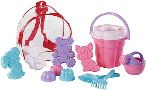 Polesie Eimertasche, Rosa, 20 cm, mit 11 Zubehörteilen Cover