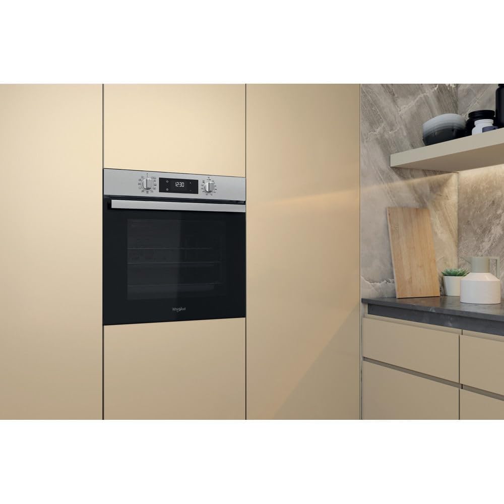 WHIRLPOOL OMR58HR0X - Forno da Incasso Elettrico Ventilato 71L, 8 Programmi, Grill Turbo per Pizza e Grandi Pasti, Funzione Autopulente SmartClean, Classe A+, Elettrodomestici Cucina 59,5Lx59,5Hx55,1P