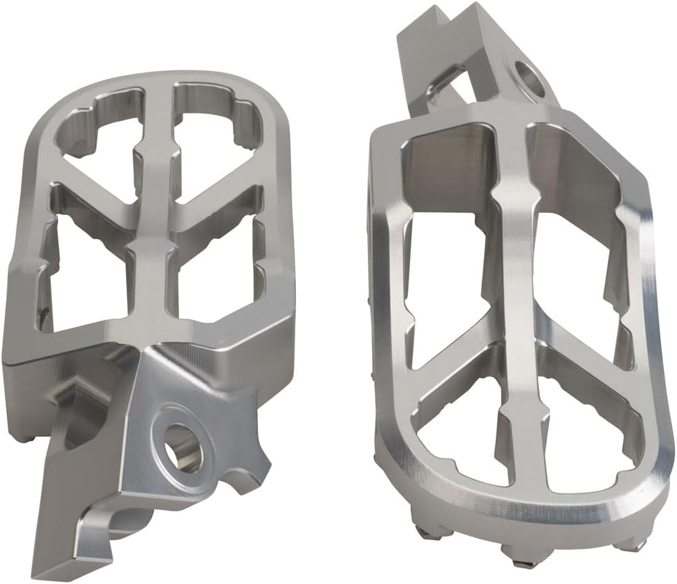 Tusk Strike Billet Moto Foot Pegs Silver Compatible with HONDA CRF250R 2004-2026/CRF450R 2002-2026/CRF300L/RALLY 2021-2025