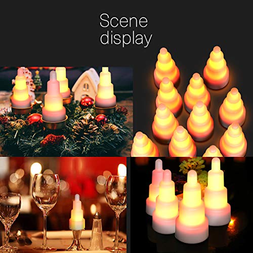 Image of QSPORTPEAK LED Wireless Inductive Rechargeable LED Candles & Inductive Charging Base,Flameless Flickering LED Candles Light for Home Decor Birthday, Churches, Christmas, Hallow,Set of 12 pcs