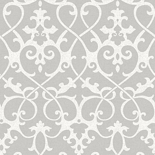 NuWallpaper NU1699 Ironwork Grey Peel & Stick Wallpaper, Gray