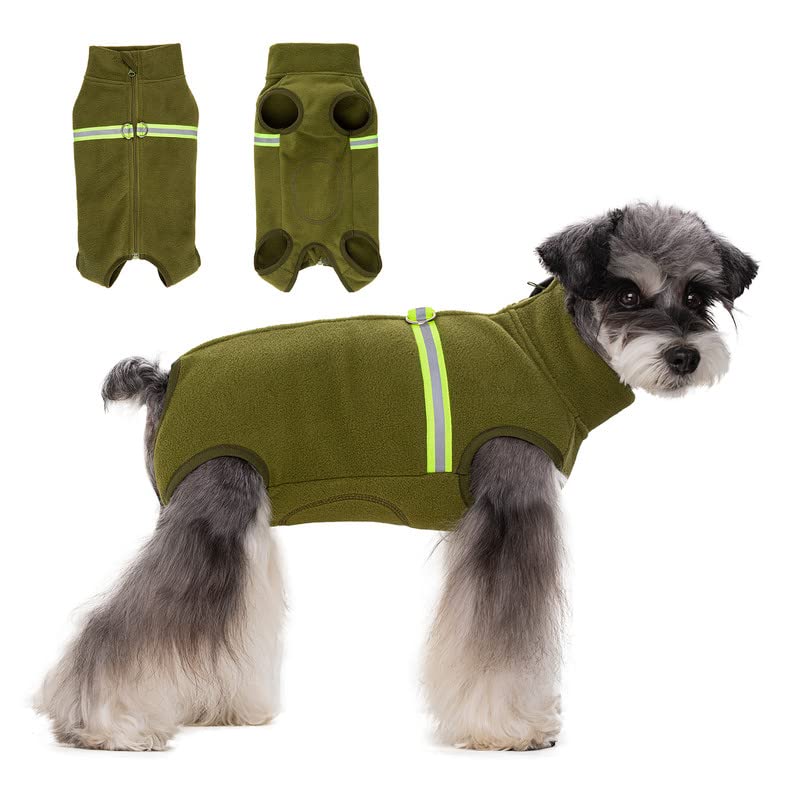 Warmer Hunde-Overall Aus Polarfleece – Schlafanzug Für Kleine Und Mittelgroße Hunde, Mit Reißverschluss