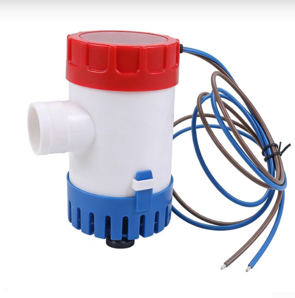 ZUZZEE 12V 24V Electric Submersible Bilge Pump for Marine Use Compatible with Yachts Boats Fishing Vessels and Sailboats 1100 Gallons Per Hour Flow (JT555A24V)