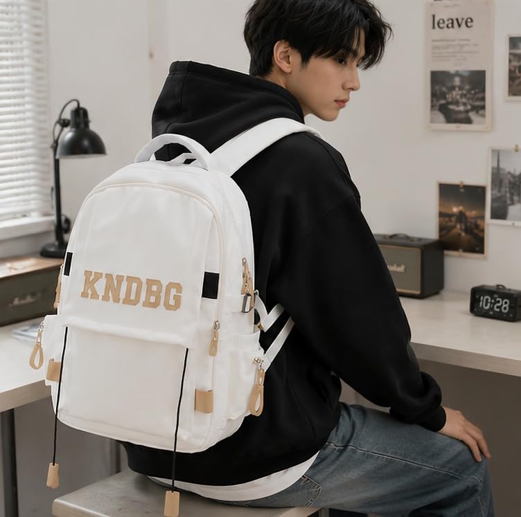 ARISEN BAG Unisex Korean Style Laptop Backpack 40L White - Image 8