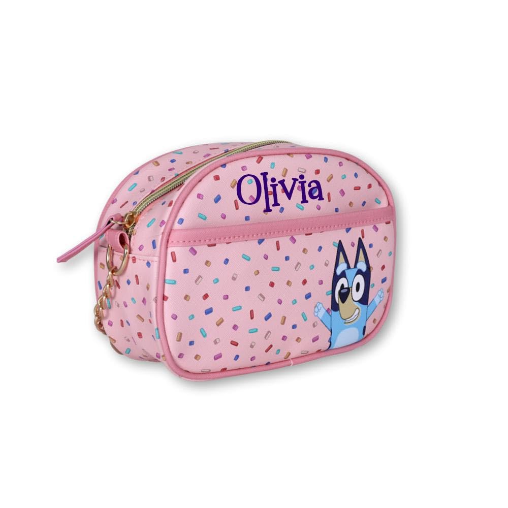 Disney Sanrio Bluey Purse Crossbody Handbag for Women | Metallic Vinyl Women's Shoulder Handbag