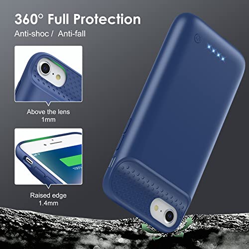 Trswyop BA001 Battery Case For Iphone 8/7/6/6S/Se(2022/2020),[7000Mah] Ultra-Slim Battery Charging Case, Rechargeable Protective Extended Battery Charger Case thumb #4