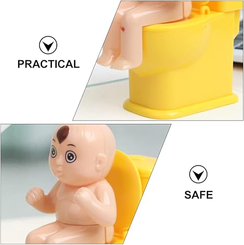 Miniatura 3 de ibasenice 2 piezas e hilarantes juguetes estrés aleatorio fiesta broma juguete alivio inodoro chorros sentado color en niños bromista difícil agua