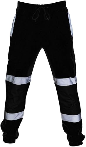 WENKOMG1 Hi Vis - Pantalones para hombre, cintas reflectantes visibles, resistentes a las manchas, impermeables, para construcción, trabajo,