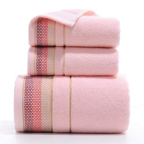 Toallas de baño de algodón rosa con tejido engrosado para un secado ultra absorbente