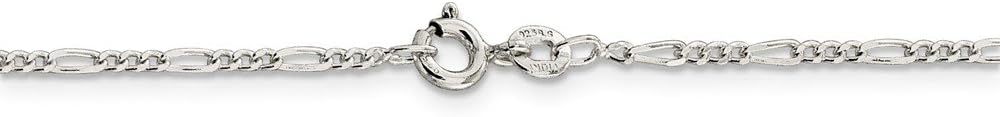 The Black Bow Sterling Silver 1.75mm Solid Figaro Chain Anklet