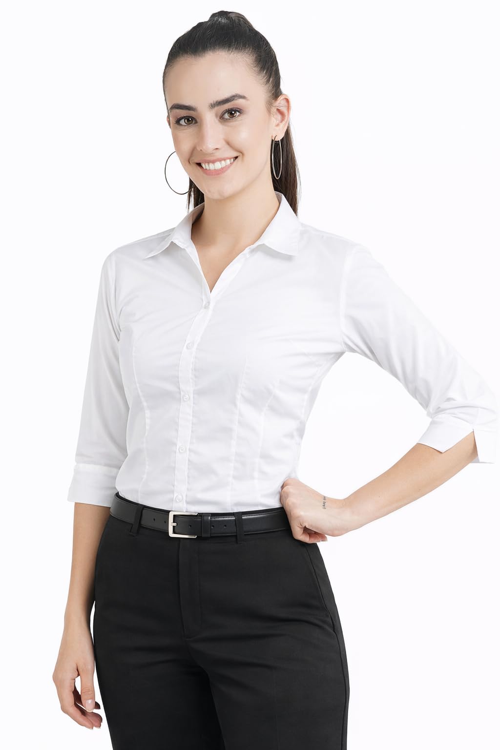skyla Women 3/4 Sleeve Western Stylish Women’s Formal Shirt Regular fit Shirts for Women-picture-17