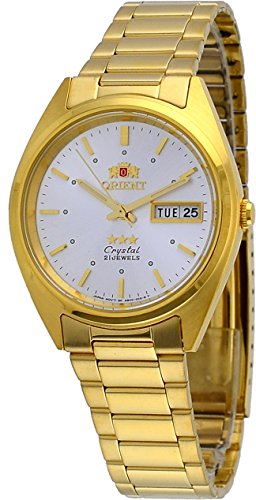 Orient #FAB00002W Men's 3 Star Standard Gold Tone Silver Dial Automatic Watch