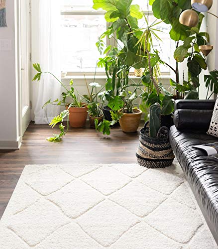 Tapete Rugs.com Lattice Shag 8'x10' Marfil miniatura 6