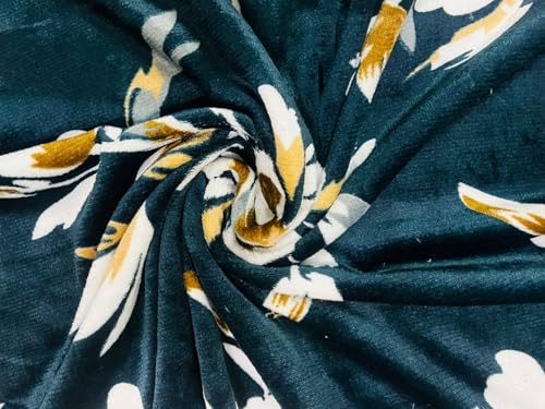 Image of Warm Flannel (Flano) King Size 330 TC Winter Fitted Bedsheet | All Side Elastic Premium Winter Soft Velvet Furnishing Bed Sheet with 2 Big Pillow Cover Size - 72 x 78 X 8 Inches Green