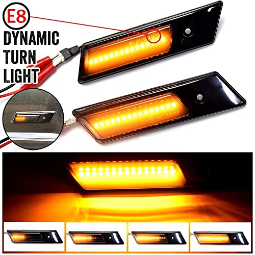 Espejo secuencial luz intermitente dinámico lateral para BMW E32 E34 E36 modelos 1990-1996 5