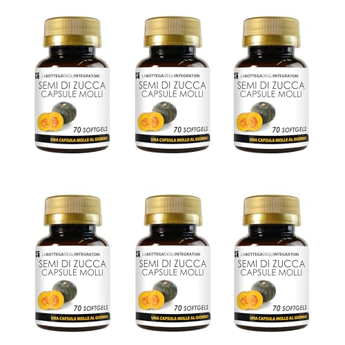 Semillas de Calabaza 420 Cápsulas Blandas | Cápsulas Blandas con Aceite Prensado en Frío Estandarizado en Omega 3, Omega 6 y Omega 9, Ácido Linoleico y Ácido Oleico | 1 Cápsula Blanda al día