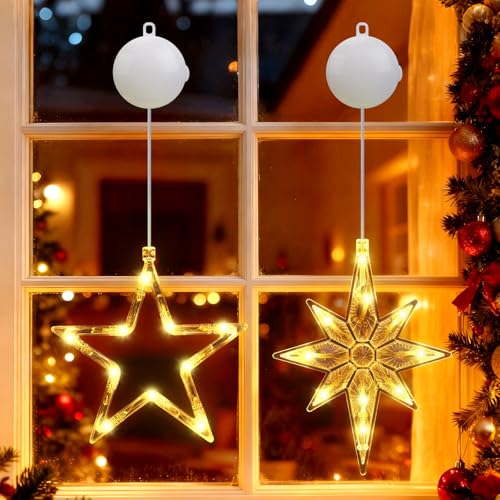 Starnearby Weihnachtsbeleuchtung Fenster LED Stern Weihnachtsdeko...