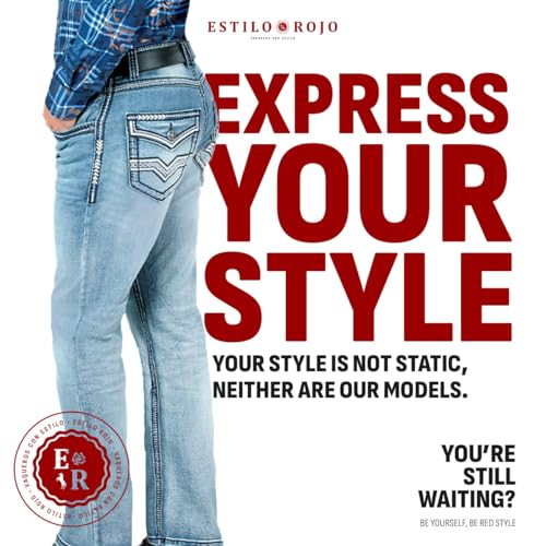 LAMASINI – Mens Boot Cut Jeans, Durable and Comfortable Denim, Western Style, Perfect for Casual & Rodeo Wear LM18512