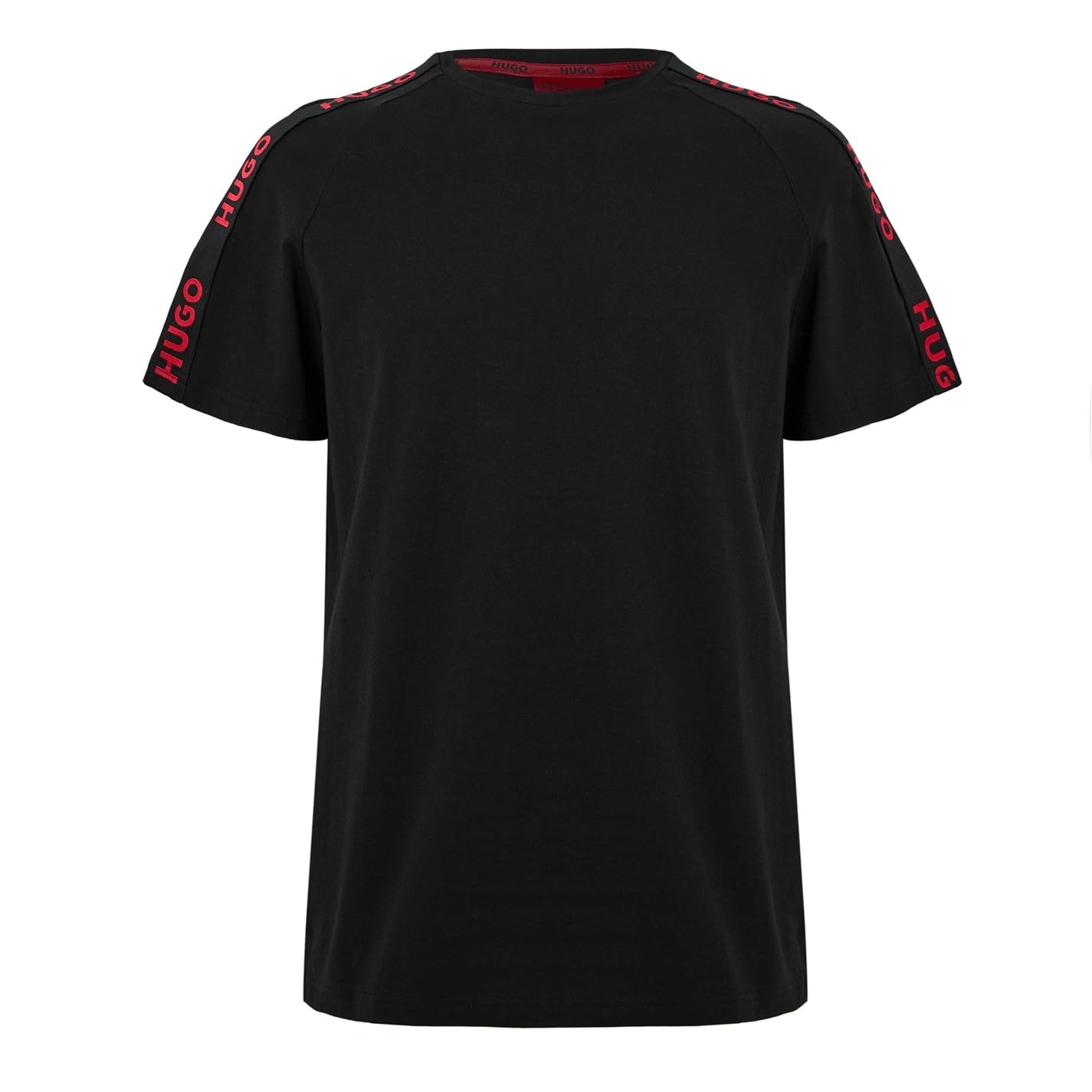 Hugo Men's T-Shirt With Logo Signature Tape Detail - Black 001 - Large
