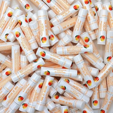 150-Pack Lip Balm in Bulk by Naturistick. Mango Scent. 100% Natural Ingredients. Best Beeswax Chapstick for Dry, Chapped Lips. Made in USA Cover
