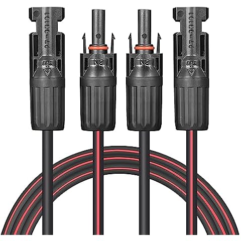 Valemo Solar Cable 30 Feet 2x12 AWG Twin Wire Solar Extension Cable, Copper Strand with Female and Male Connectors on Both Ends, Solar Panel Cable Wire & Adaptor for Home, Shop and RV Solar Panels Cover