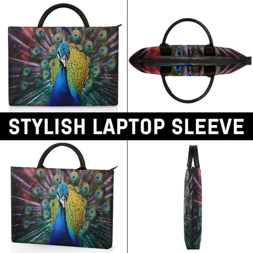 Beautiful Peacock Laptop Sleeve with Handle Waterproof Computer Carrying Case4