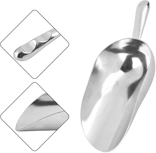 Miniatura 6 de Cuchara de metal para hielo, cuchara de comida de cocina de aleación de aluminio de 38 onzas para dulces, harina de hielo, azúcar, café, granos de