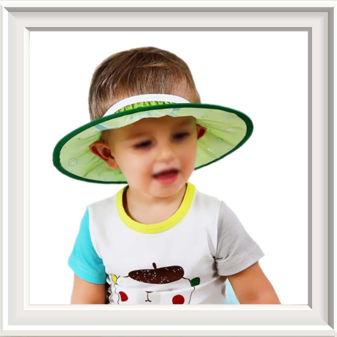 Cappello Doccia Bambini Visiera Da Bagno - Regolabile Impermeabile Shampoo Protettore Protettori Morbido Diametro Interno 10 Cm Esterno 30 Per Prevenire L'Acqua Flusso Verso Occhi E Viso Verde