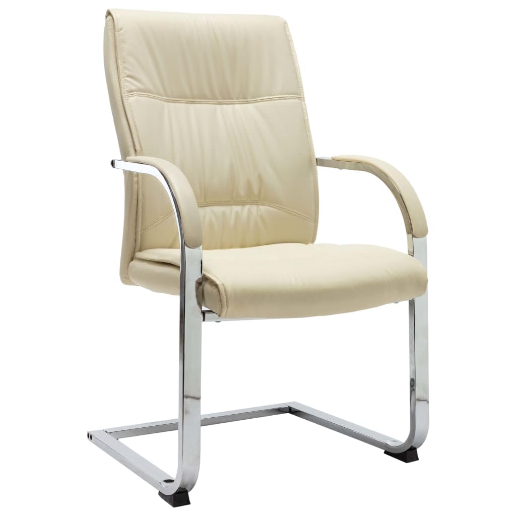 Silla de oficina de piel sintética negra con reposabrazos, silla de oficina ergonómica con asiento acolchado y patas cromadas para una gran carga de peso