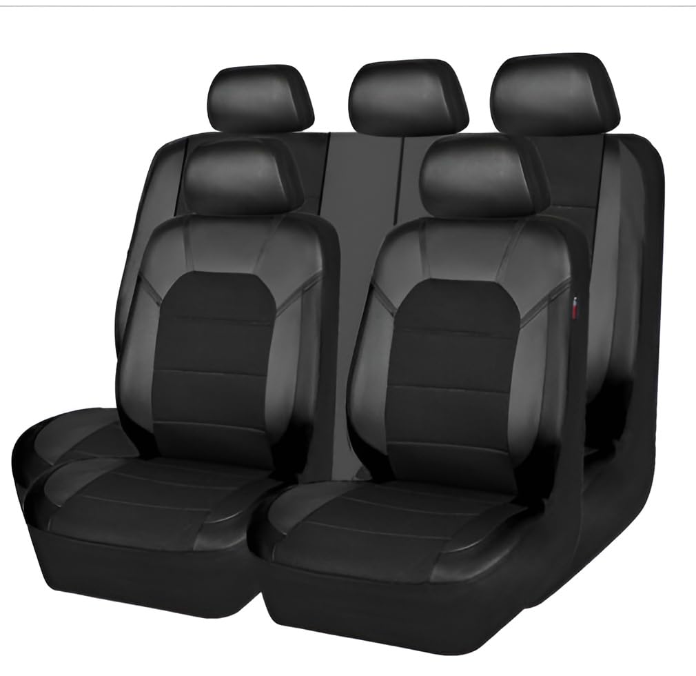 9 Piezas Coche Funda Asiento para Peugeot 2008 2014-2019, Impermeables Juegos de Cubreasientos Interior Protectores Accesorios,A/Black