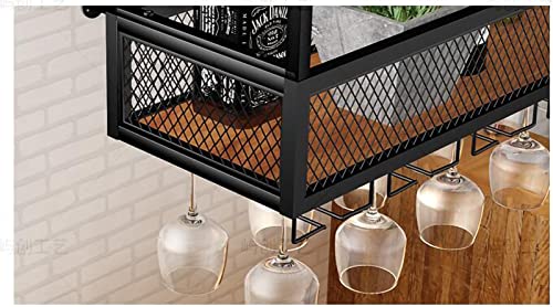 Casier à vin suspendu industriel DASHADAO avec support verre noir 80cm - 8