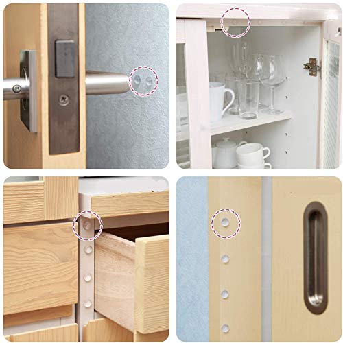 Image of Drawer Bumpers Pads 6mm*2mm - Self Adhesive Clear Rubber Feet for Cabinet Door, Cupboard, Furniture, Laptop, Table - Tiny Anti-Slip Bumpons Noise Dampening Buffer Pads (100)